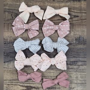 Charming Kids Bow Set - Pink, Cream, Gray